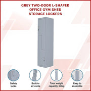 Grey Two-Door L-shaped Office Gym Shed Storage Lockers V63-835121