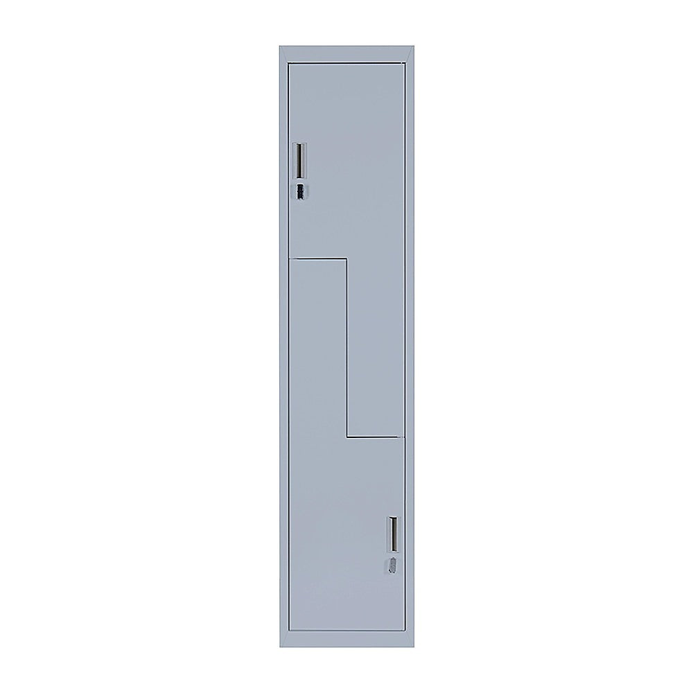 Grey Two-Door L-shaped Office Gym Shed Storage Lockers V63-835121