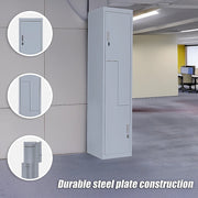 Grey Two-Door L-shaped Office Gym Shed Storage Lockers V63-835121