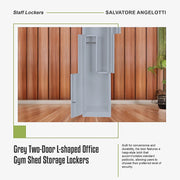 Grey Two-Door L-shaped Office Gym Shed Storage Lockers V63-835121