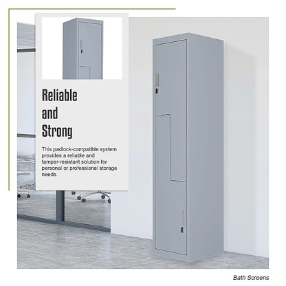 Grey Two-Door L-shaped Office Gym Shed Storage Lockers V63-835121