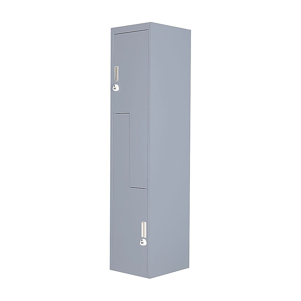 Grey Two-Door L-shaped Office Gym Shed Storage Lockers V63-835131