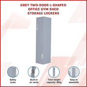 Grey Two-Door L-shaped Office Gym Shed Storage Lockers V63-835131