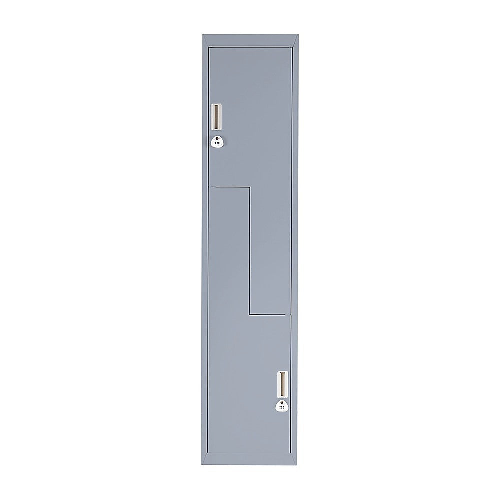 Grey Two-Door L-shaped Office Gym Shed Storage Lockers V63-835131