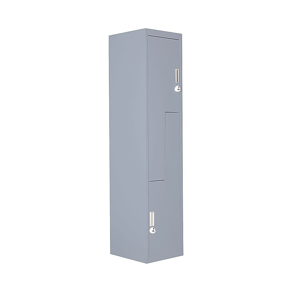 Grey Two-Door L-shaped Office Gym Shed Storage Lockers V63-835131