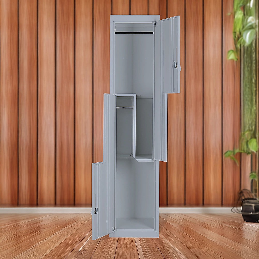 Grey Two-Door L-shaped Office Gym Shed Storage Lockers V63-835131