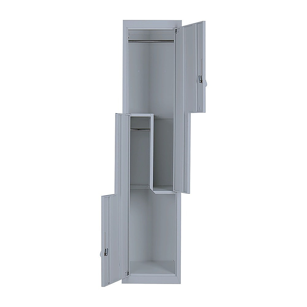Grey Two-Door L-shaped Office Gym Shed Storage Lockers V63-835131