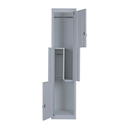 Grey Two-Door L-shaped Office Gym Shed Storage Lockers V63-835131