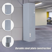 Grey Two-Door L-shaped Office Gym Shed Storage Lockers V63-835131