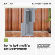 Grey Two-Door L-shaped Office Gym Shed Storage Lockers V63-835131
