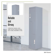 Grey Two-Door L-shaped Office Gym Shed Storage Lockers V63-835131