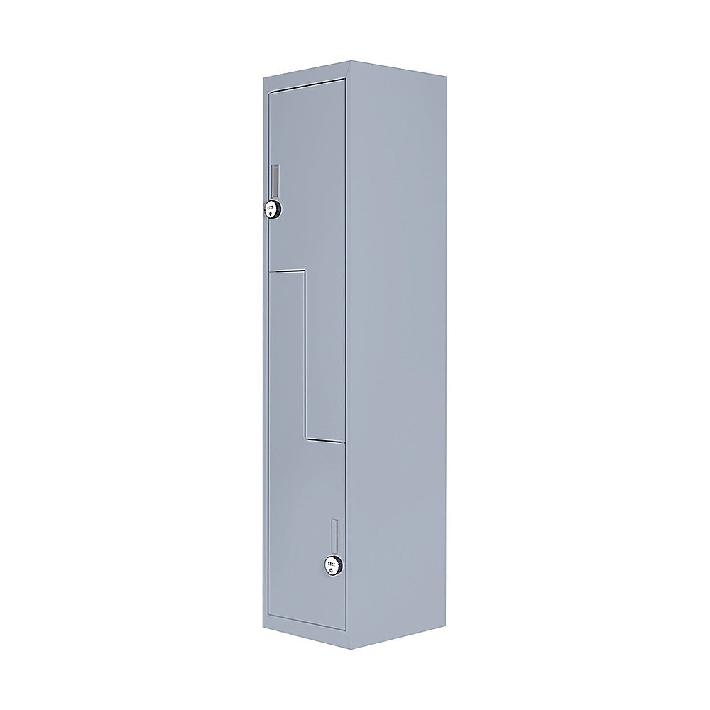 Grey Two-Door L-shaped Office Gym Shed Storage Lockers V63-835141
