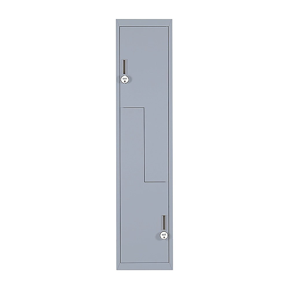 Grey Two-Door L-shaped Office Gym Shed Storage Lockers V63-835141