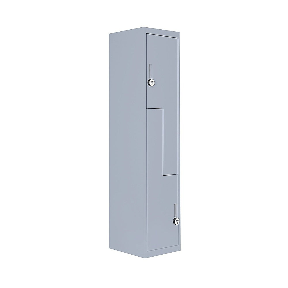 Grey Two-Door L-shaped Office Gym Shed Storage Lockers V63-835141