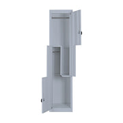 Grey Two-Door L-shaped Office Gym Shed Storage Lockers V63-835141