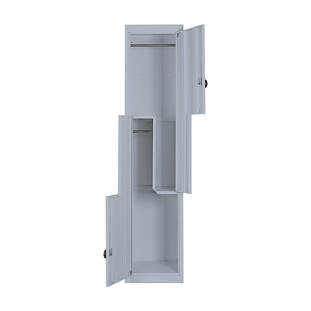 Grey Two-Door L-shaped Office Gym Shed Storage Lockers V63-835141