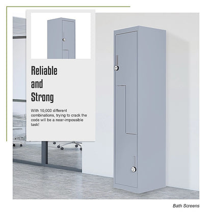 Grey Two-Door L-shaped Office Gym Shed Storage Lockers V63-835141