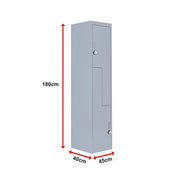 Grey Two-Door L-shaped Office Gym Shed Storage Lockers V63-835141