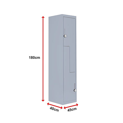 Grey Two-Door L-shaped Office Gym Shed Storage Lockers V63-835141