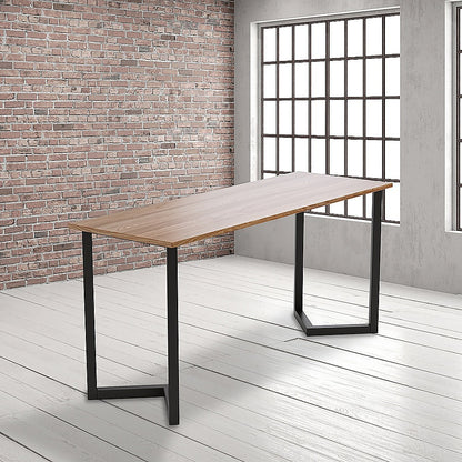 V Shaped Table Bench Desk Legs Retro Industrial Design Fully Welded - Black V63-835151