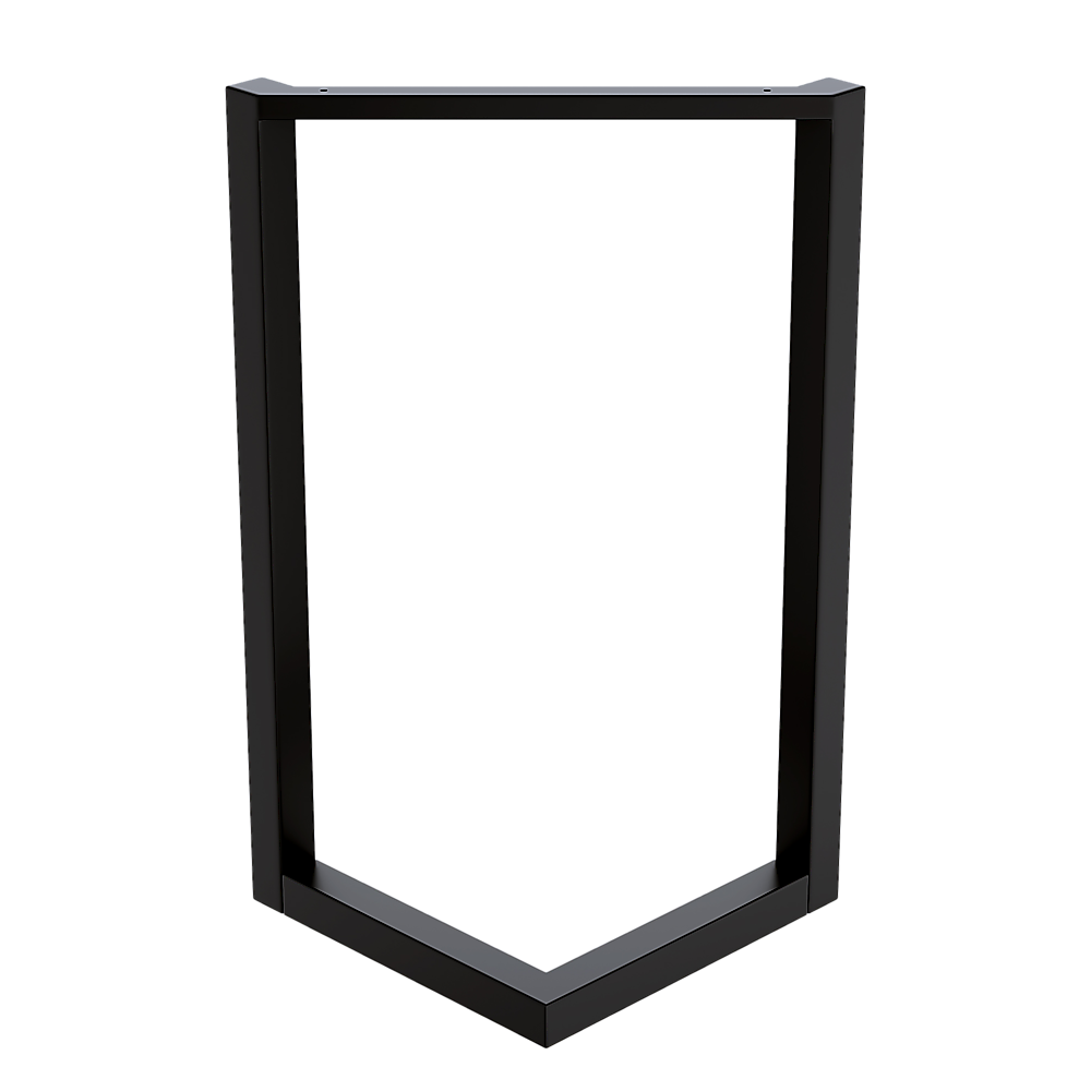 V Shaped Table Bench Desk Legs Retro Industrial Design Fully Welded - Black V63-835151