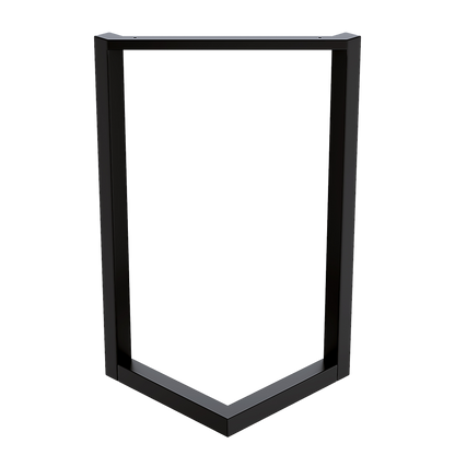 V Shaped Table Bench Desk Legs Retro Industrial Design Fully Welded - Black V63-835151