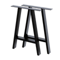 2x Rustic Dining Table Legs Steel Industrial Vintage 71cm - Black V63-835191