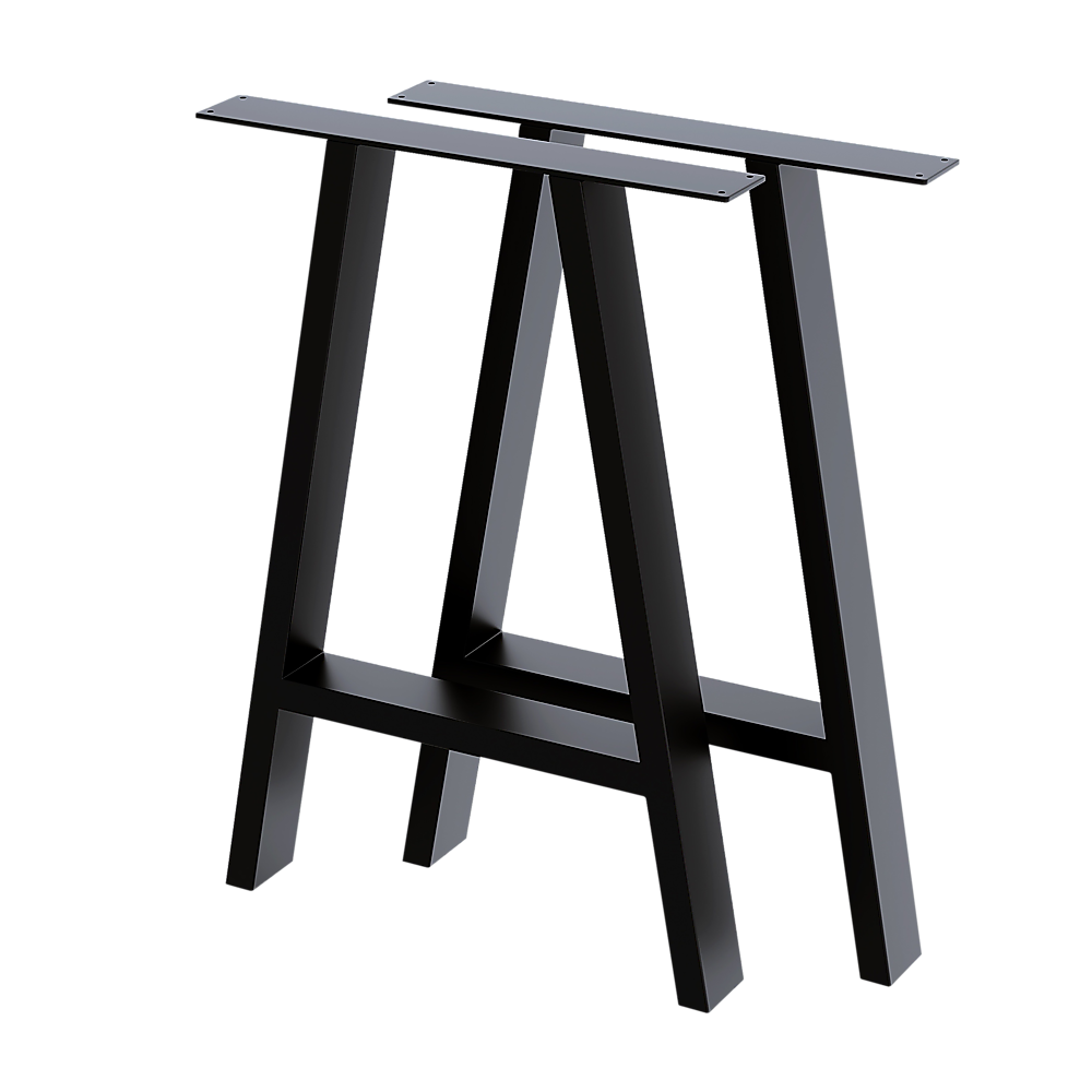 2x Rustic Dining Table Legs Steel Industrial Vintage 71cm - Black V63-835191