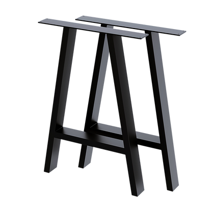 2x Rustic Dining Table Legs Steel Industrial Vintage 71cm - Black V63-835191