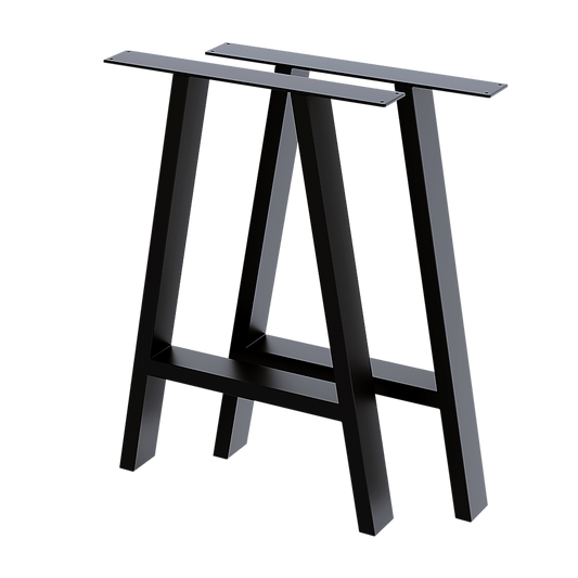 2x Rustic Dining Table Legs Steel Industrial Vintage 71cm - Black V63-835191