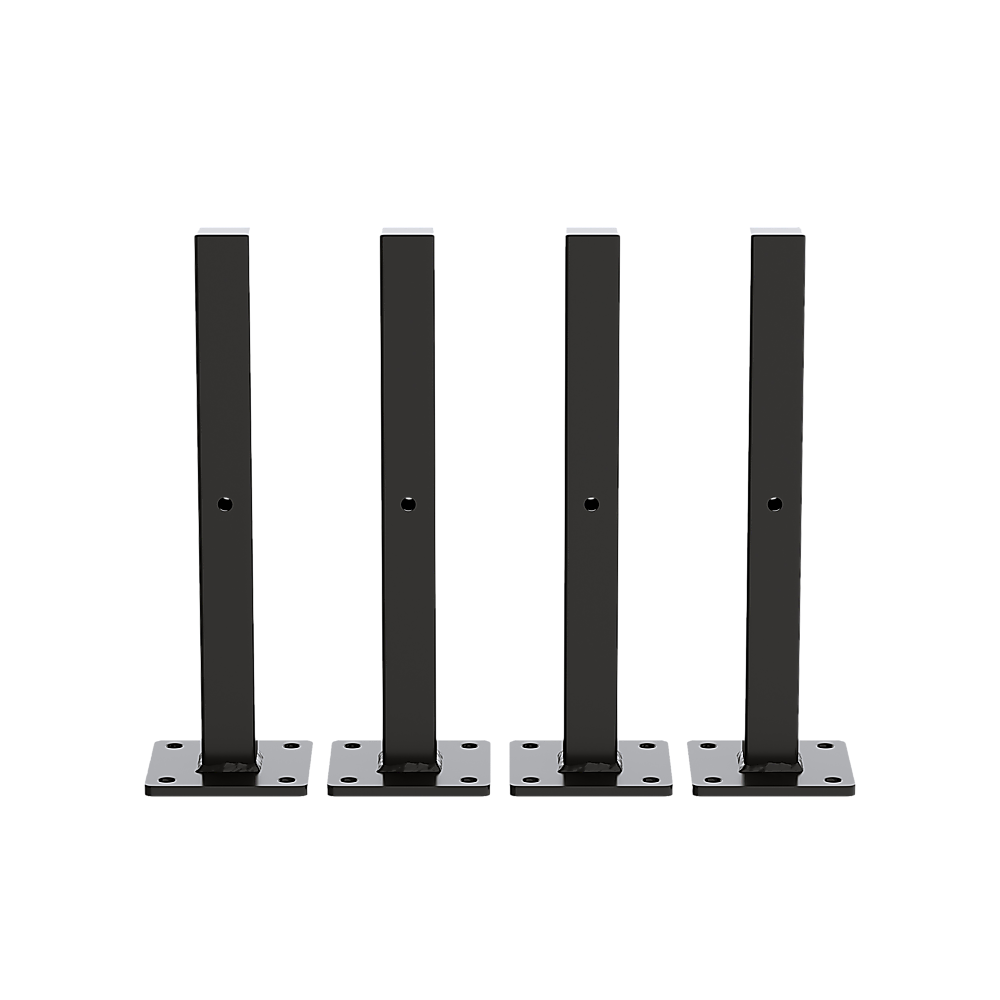 20cm Floating Shelf Brackets Industrial Metal Shelving Supports 4-Pack - Black V63-835211