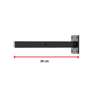 20cm Floating Shelf Brackets Industrial Metal Shelving Supports 4-Pack - Black V63-835211
