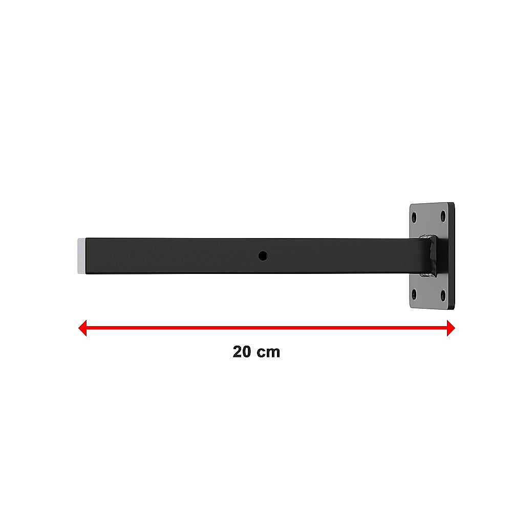 20cm Floating Shelf Brackets Industrial Metal Shelving Supports 4-Pack - Black V63-835211