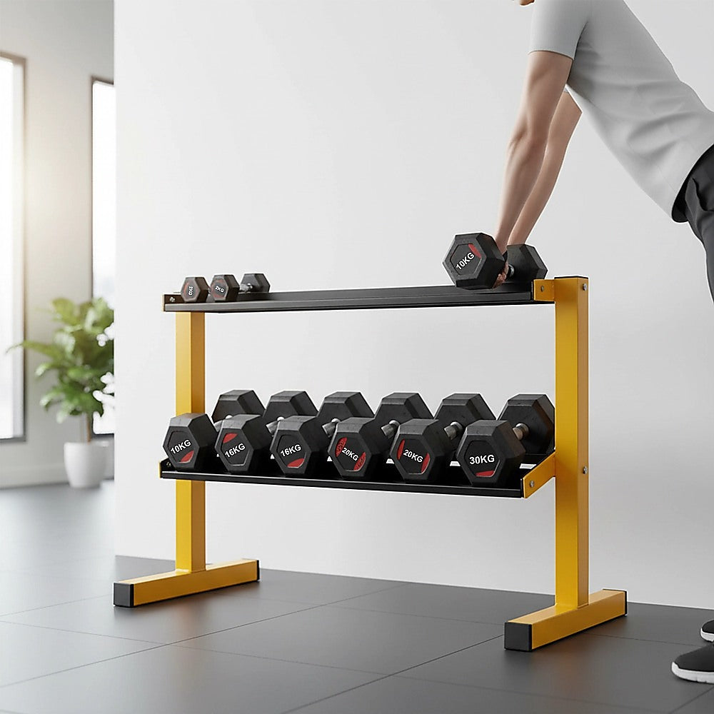 2 Tier Dumbbell Rack for Dumbbell Weights Storage V63-835241
