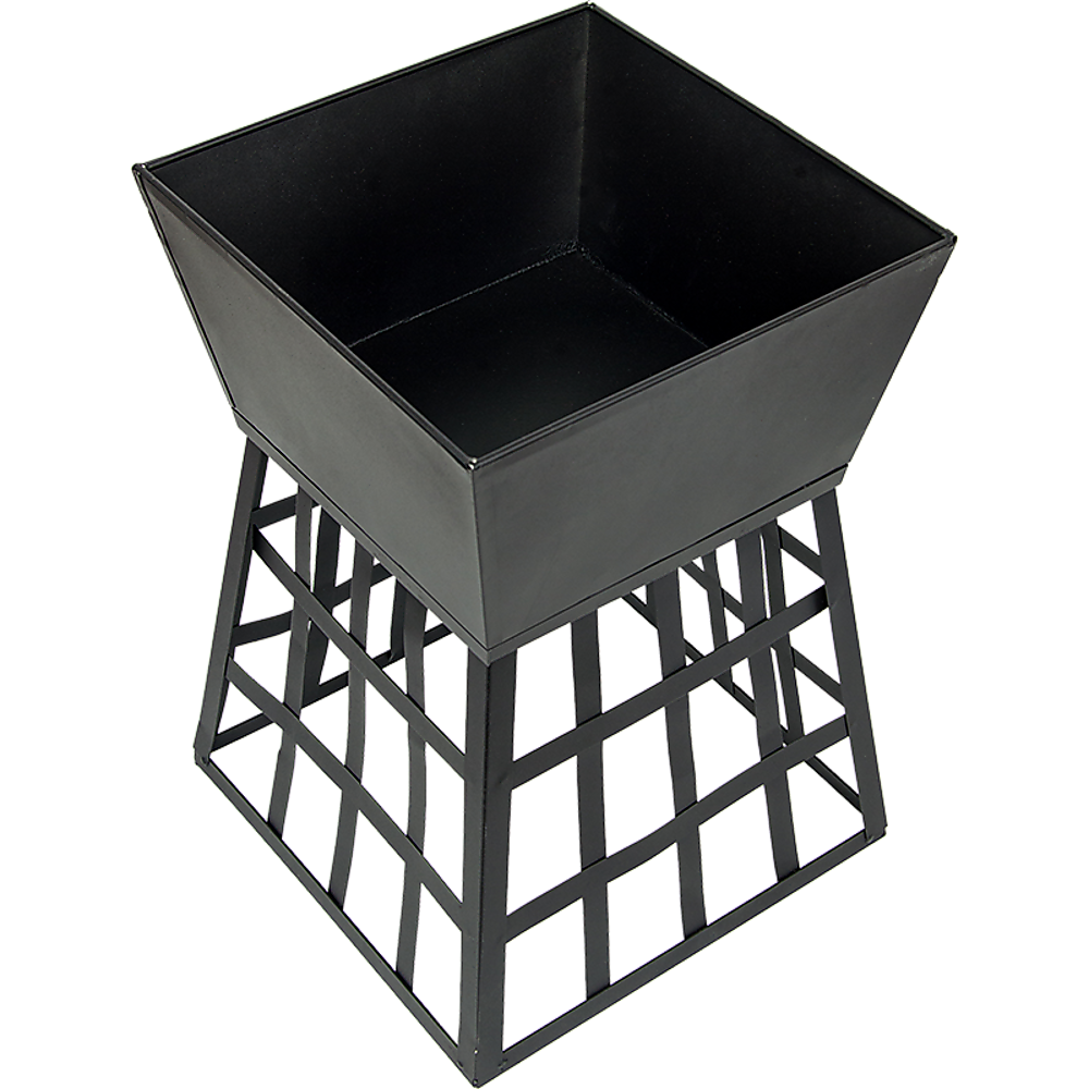 Black Fire Pit Square Log Patio Garden Heater Outdoor Table Top BBQ Camping V63-835261