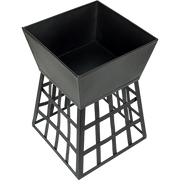 Black Fire Pit Square Log Patio Garden Heater Outdoor Table Top BBQ Camping V63-835261