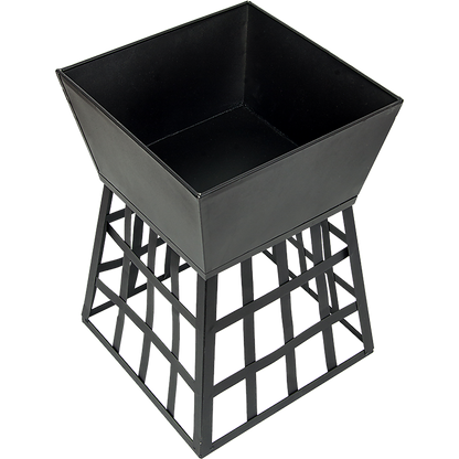 Black Fire Pit Square Log Patio Garden Heater Outdoor Table Top BBQ Camping V63-835261