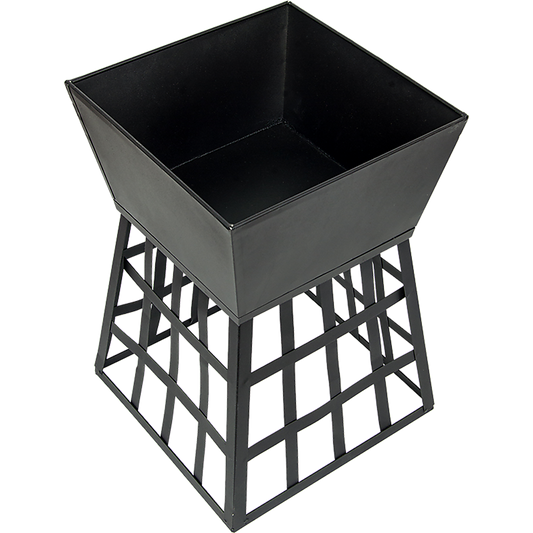 Black Fire Pit Square Log Patio Garden Heater Outdoor Table Top BBQ Camping V63-835261