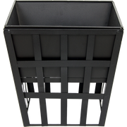 Black Fire Pit Square Log Patio Garden Heater Outdoor Table Top BBQ Camping V63-835261