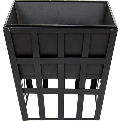 Black Fire Pit Square Log Patio Garden Heater Outdoor Table Top BBQ Camping V63-835261