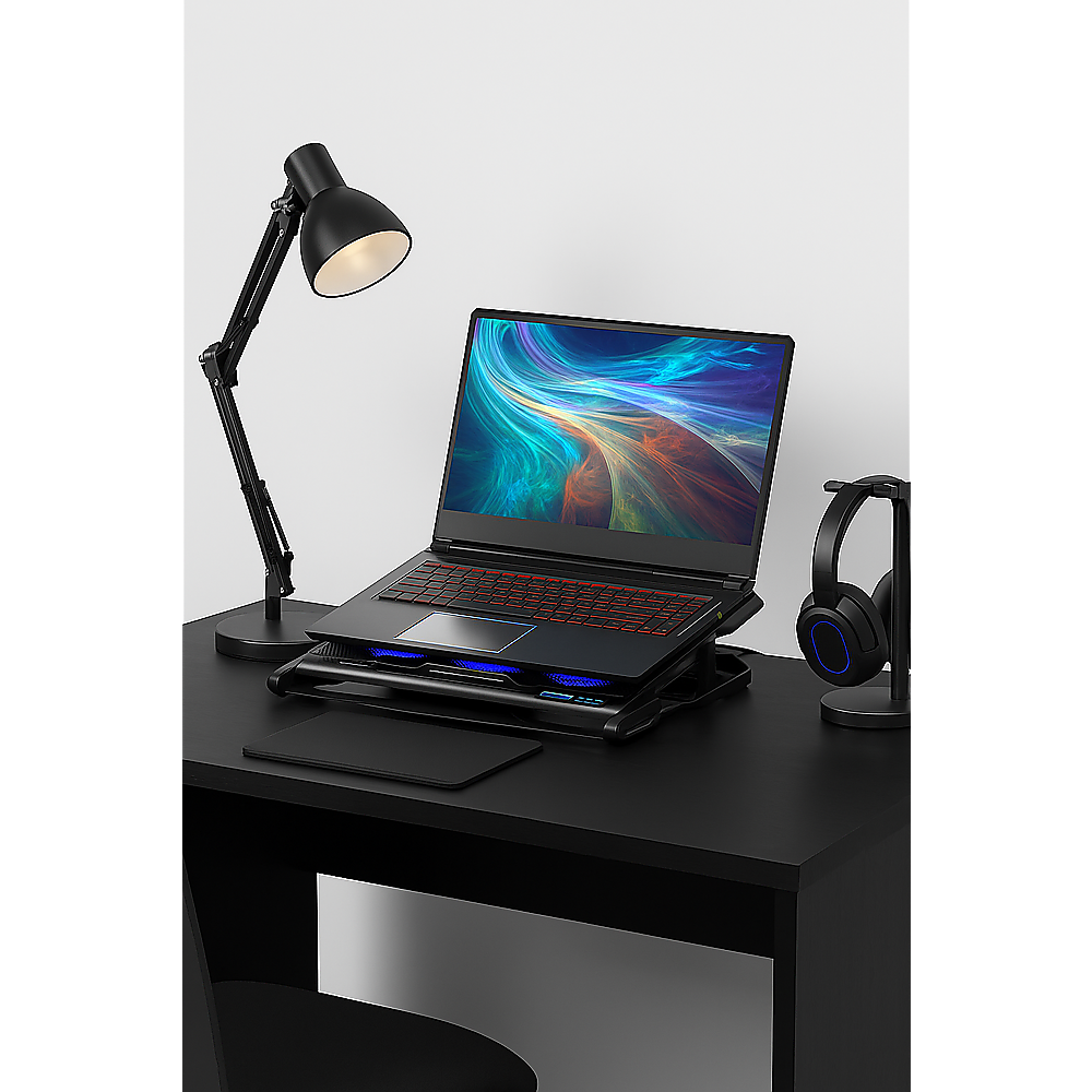 Laptop Cooling Pad with Adjustable Fan Stand – Fits 11" to 17" Notebooks