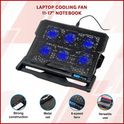 Laptop Cooling Pad with Adjustable Fan Stand – Fits 11" to 17" Notebooks