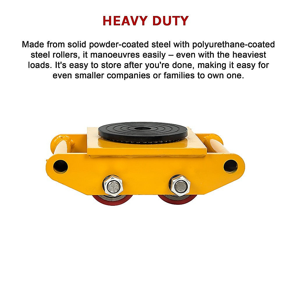 Heavy Duty Machine Dolly Skate Machinery Roller Mover Cargo Trolley 6T V63-835311