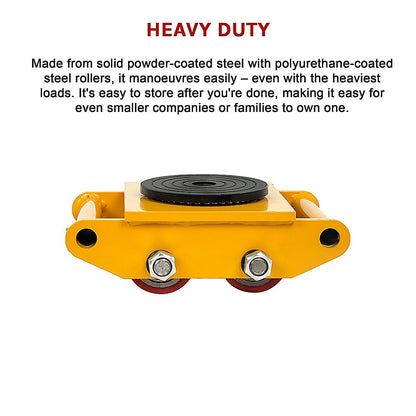 Heavy Duty Machine Dolly Skate Machinery Roller Mover Cargo Trolley 6T V63-835311