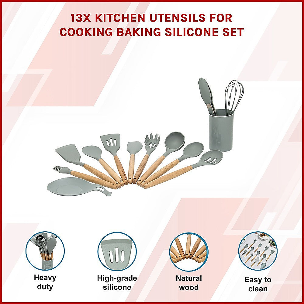 13x Kitchen Utensils for Cooking Baking Silicone Set V63-835321