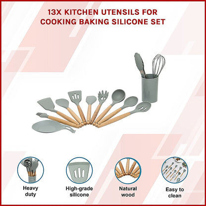 13x Kitchen Utensils for Cooking Baking Silicone Set V63-835321