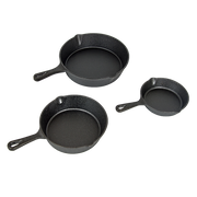 Pre Seasoned Cast Iron Skillet Fry Pan Set 3 Pcs Frying Pan Set V63-835331