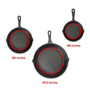 Pre Seasoned Cast Iron Skillet Fry Pan Set 3 Pcs Frying Pan Set V63-835331