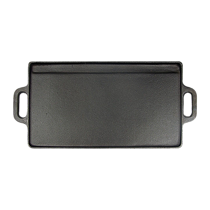 46x22 cm Cast Iron Reversible Griddle Plate BBQ Hob Cooking Grill Pan V63-835341