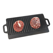 46x22 cm Cast Iron Reversible Griddle Plate BBQ Hob Cooking Grill Pan V63-835341